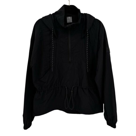 CALIA‎ Hooded Water Repellent Windbreaker Pure Black Size Medium NWT